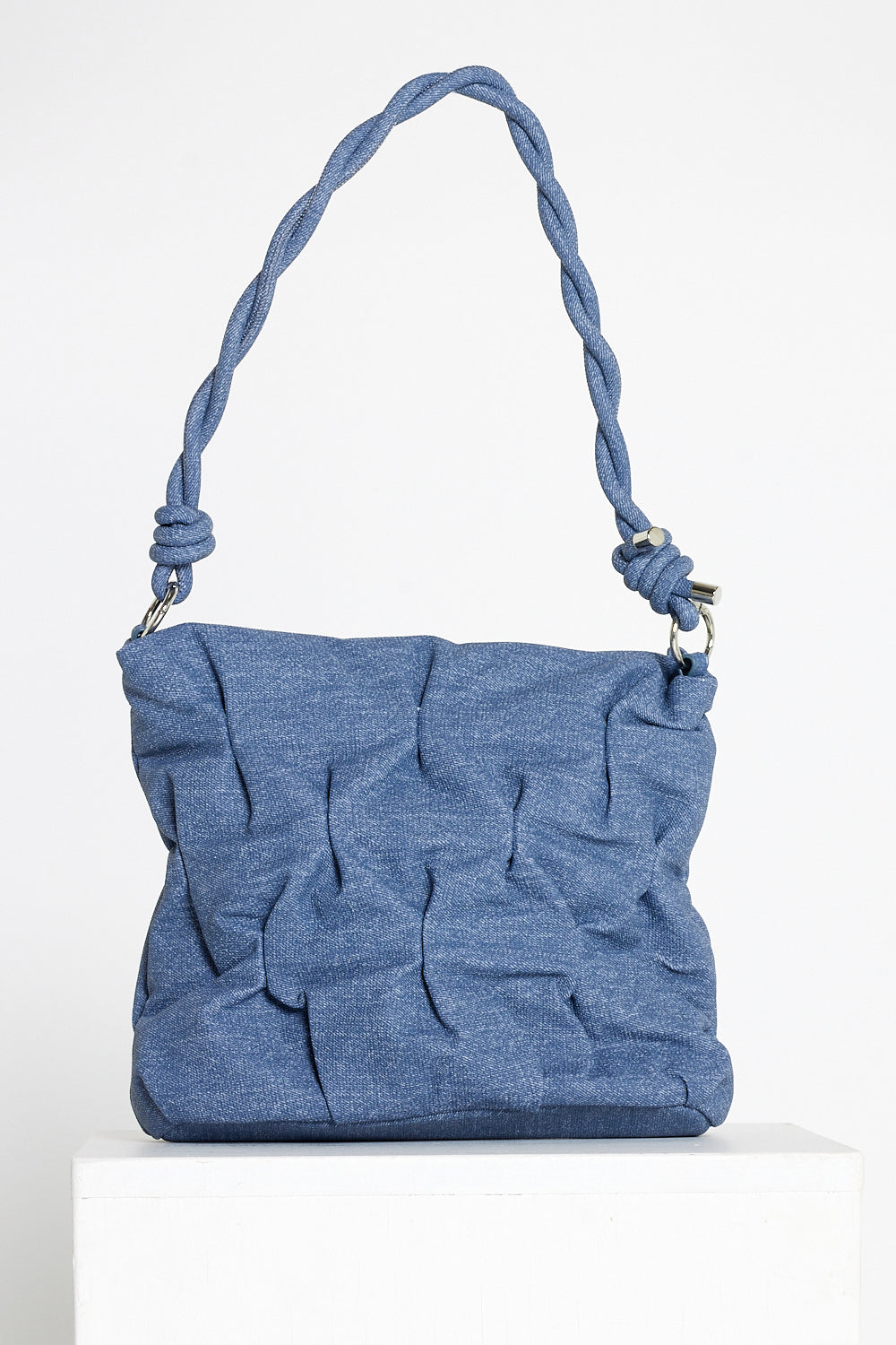 Gretchen Crinkle Clutch - Denim