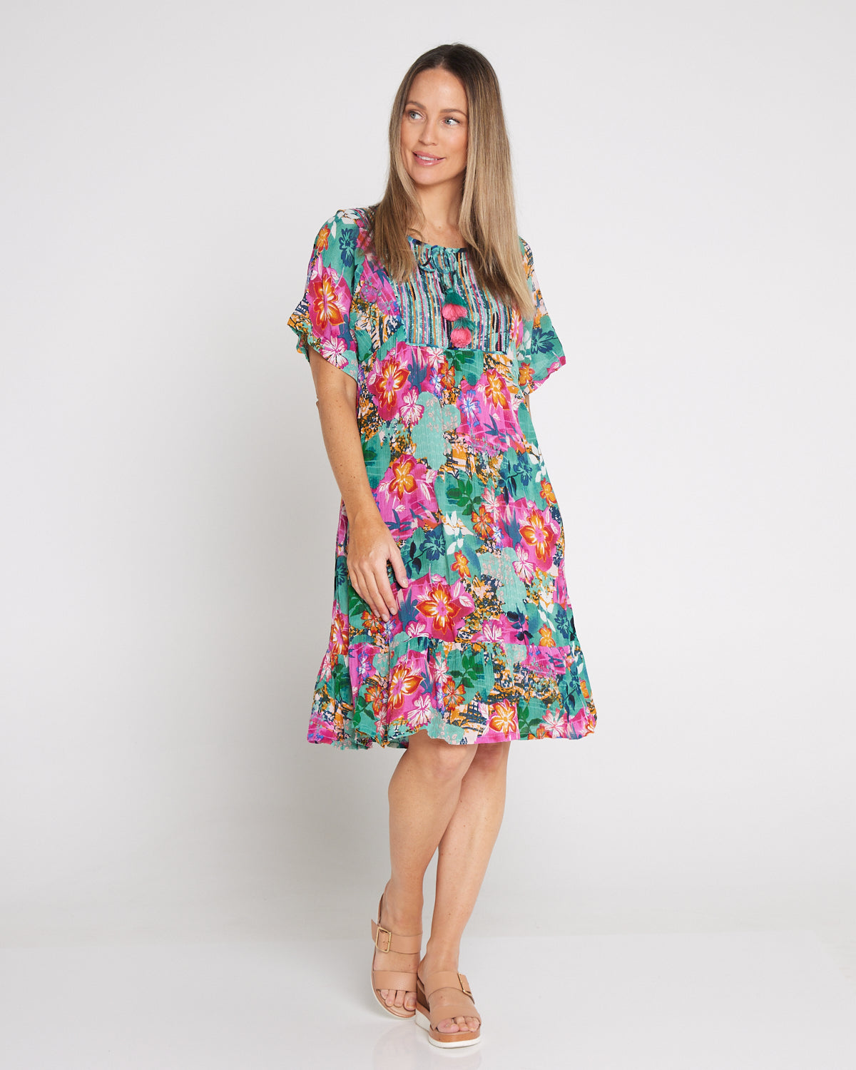 Lila Embroidered Dress - Selaron Floral