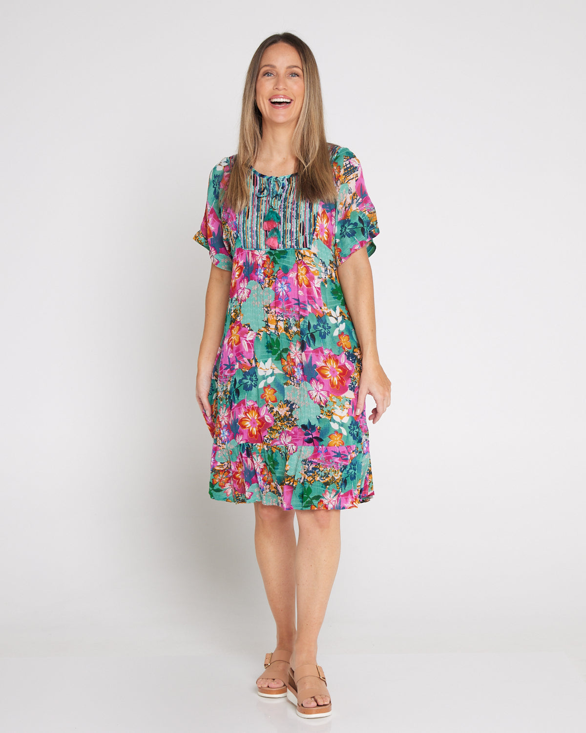 Lila Embroidered Dress - Selaron Floral