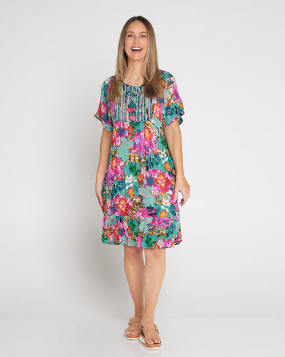 Lila Embroidered Dress - Selaron Floral