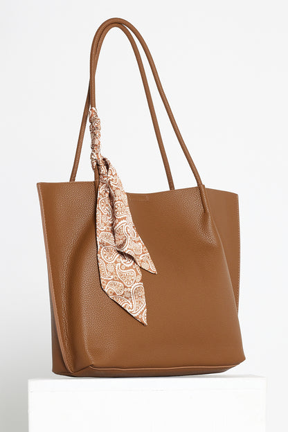 Faith Tote Bag & Clutch - Brown