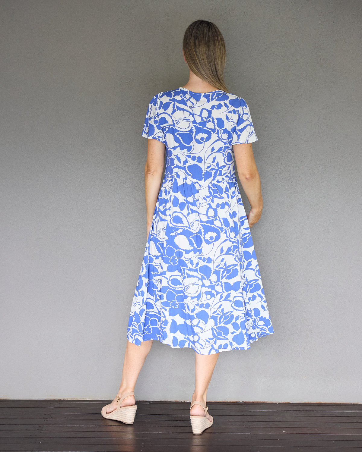 Cornwall Dress - Cobalt Garden