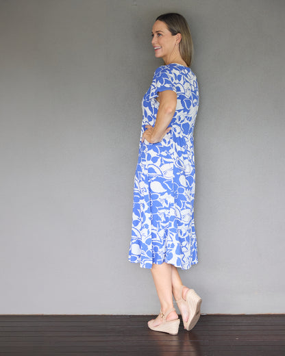 Cornwall Dress - Cobalt Garden