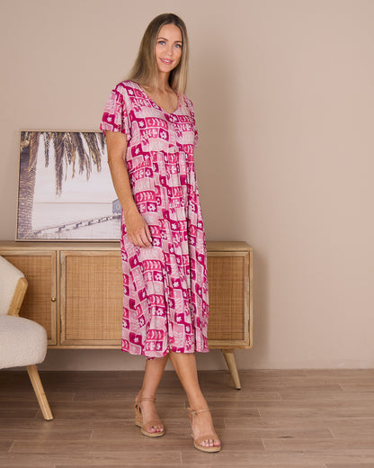 Cornwall Dress - Pink Floral