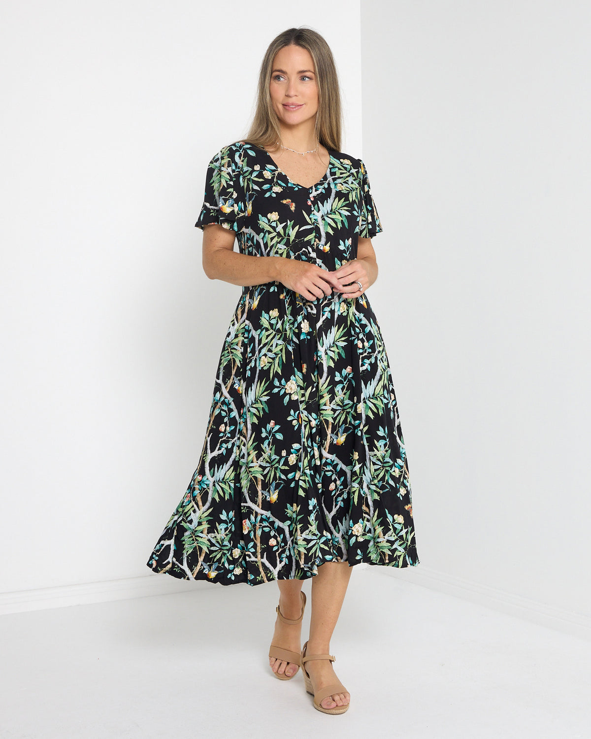 Cornwall Dress - Birds & Butterflies