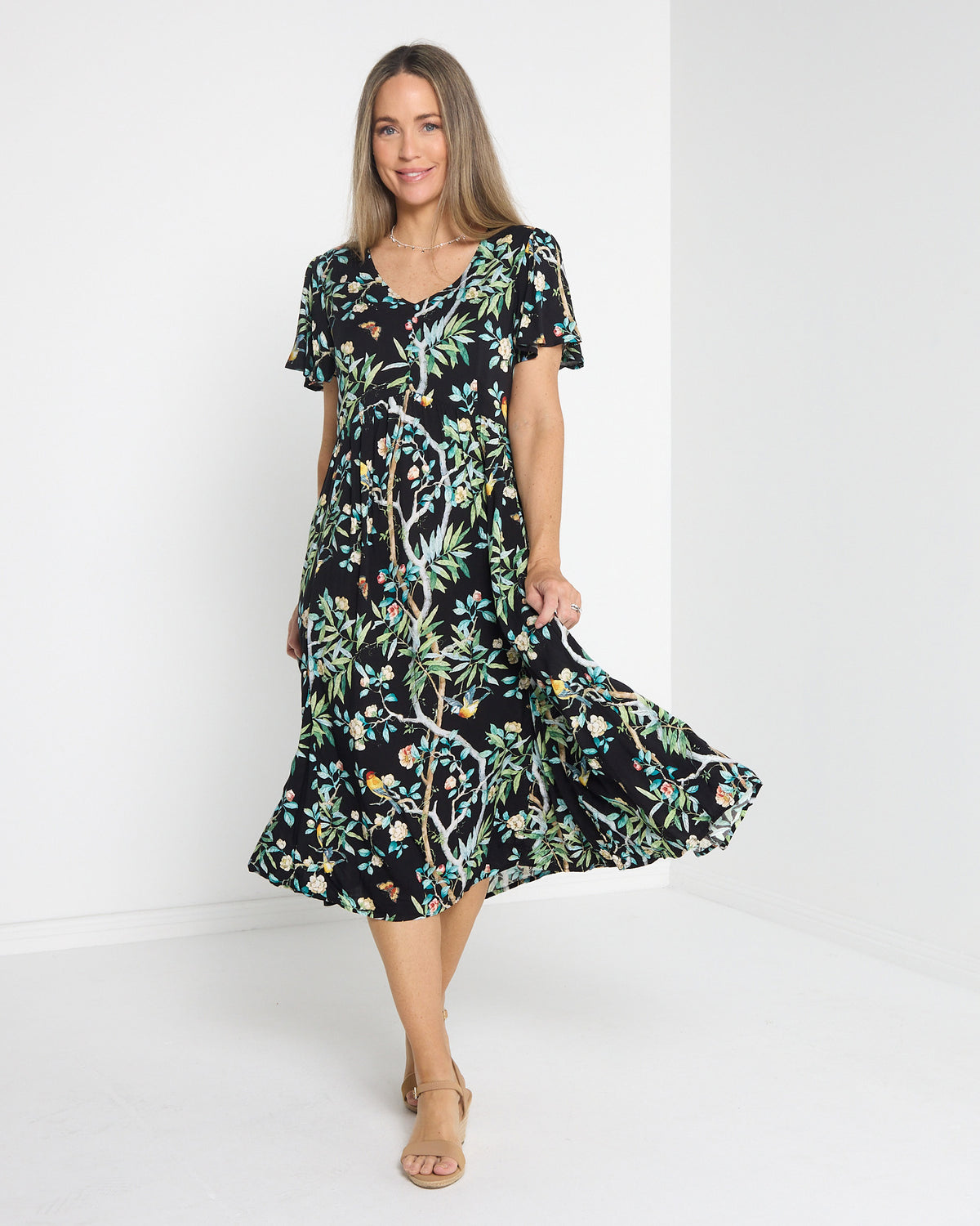 Cornwall Dress - Birds & Butterflies