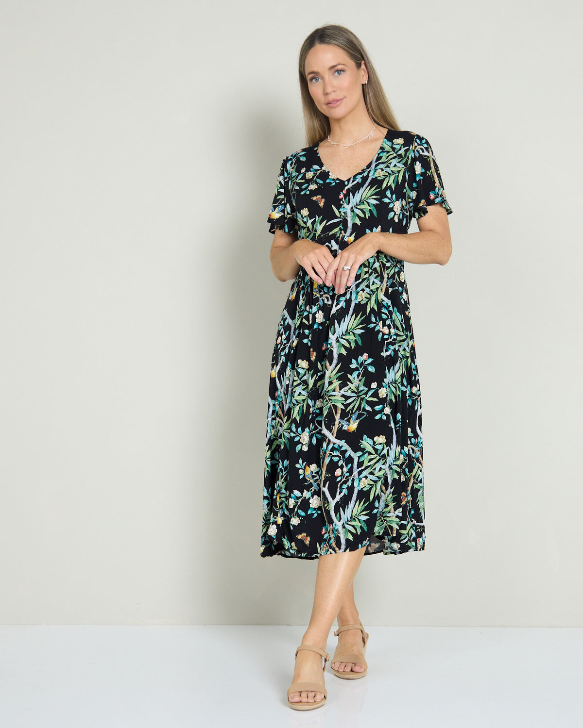 Cornwall Dress - Birds & Butterflies
