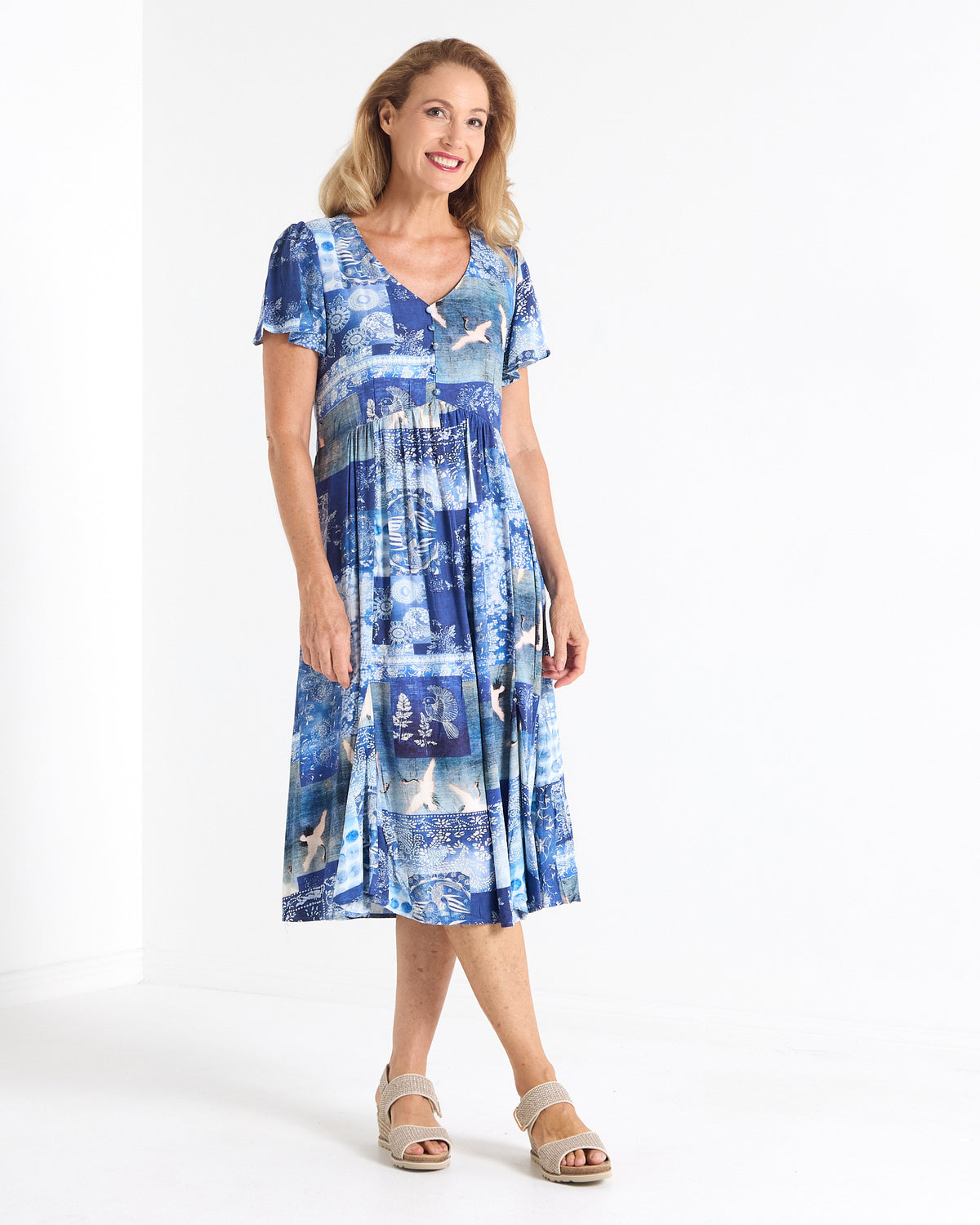 Cornwall Dress - Blue Songbird