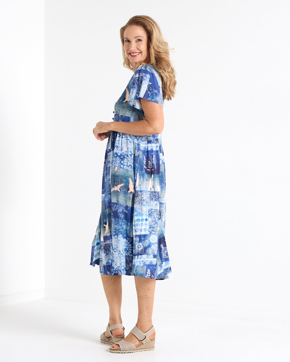 Cornwall Dress - Blue Songbird