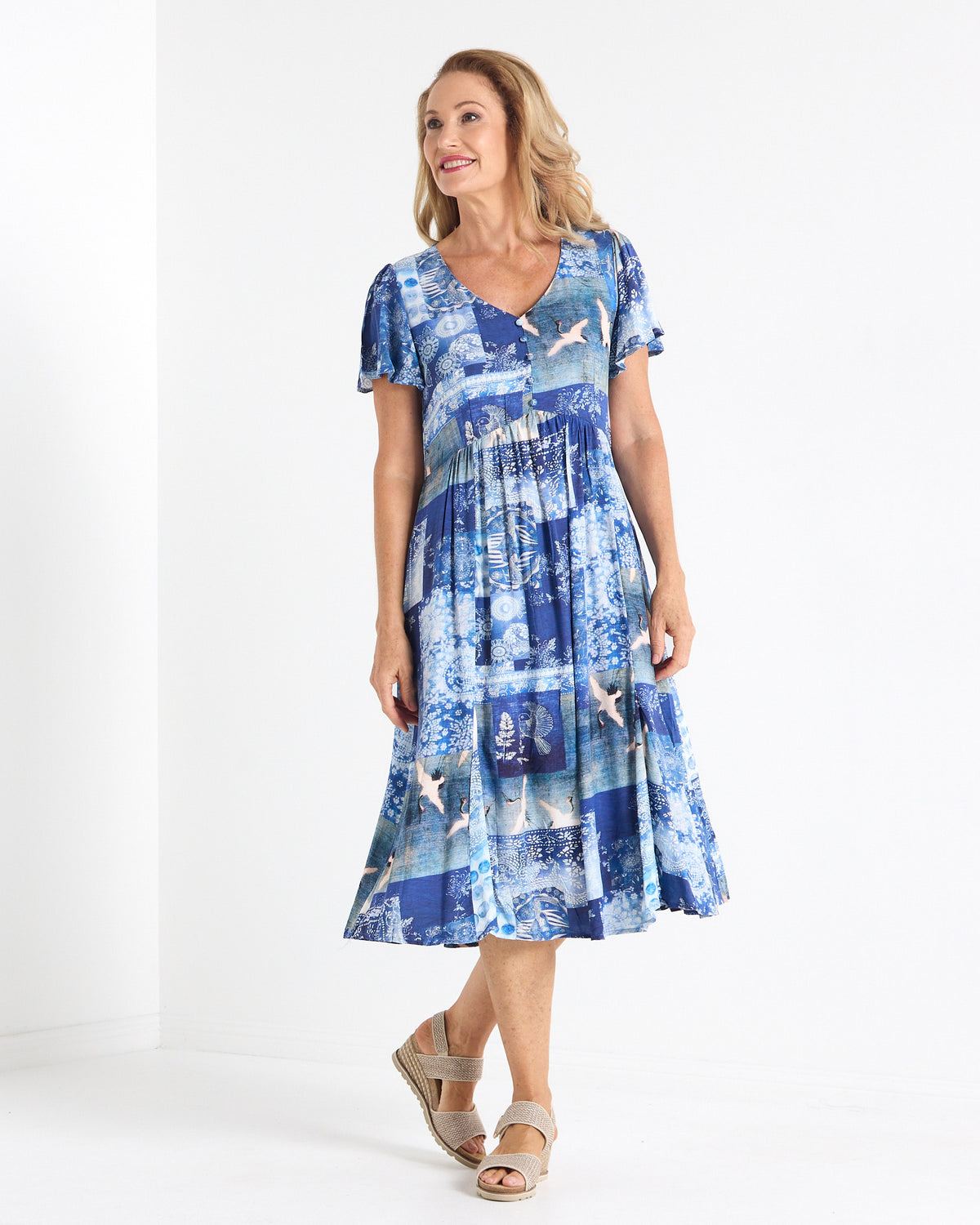 Cornwall Dress - Blue Songbird