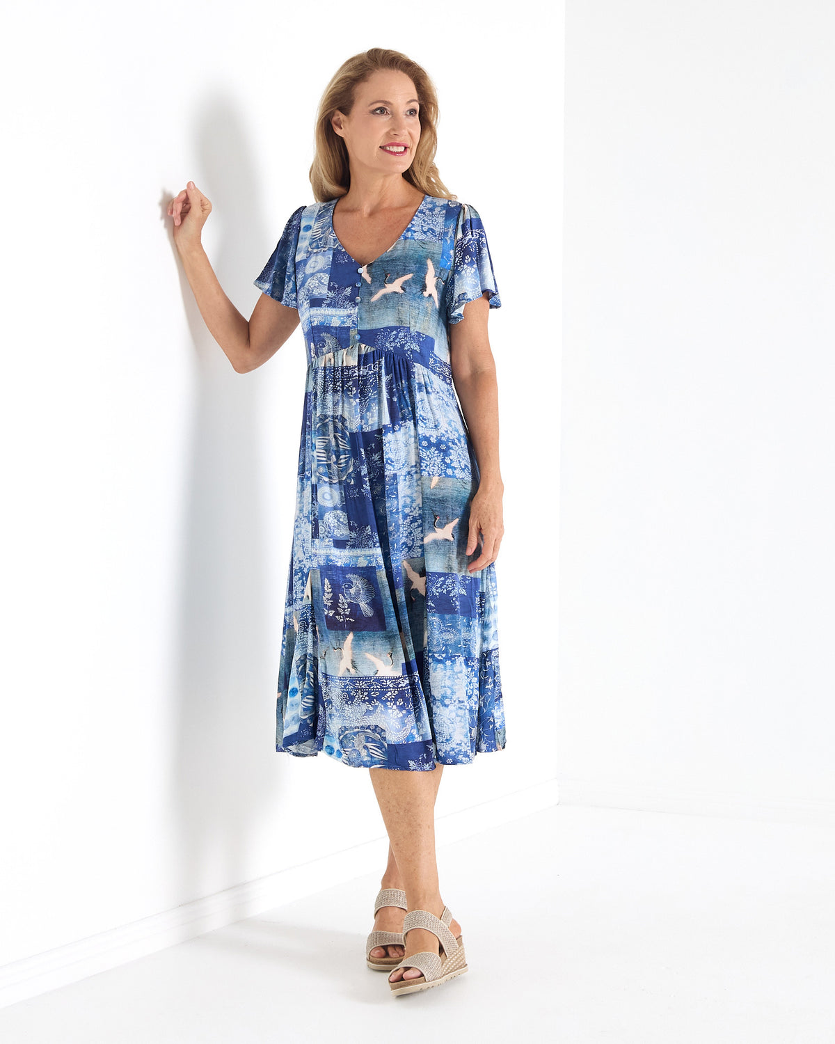 Cornwall Dress - Blue Songbird