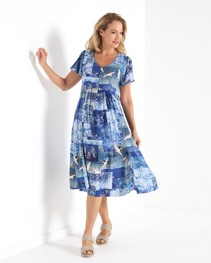 Cornwall Dress - Blue Songbird