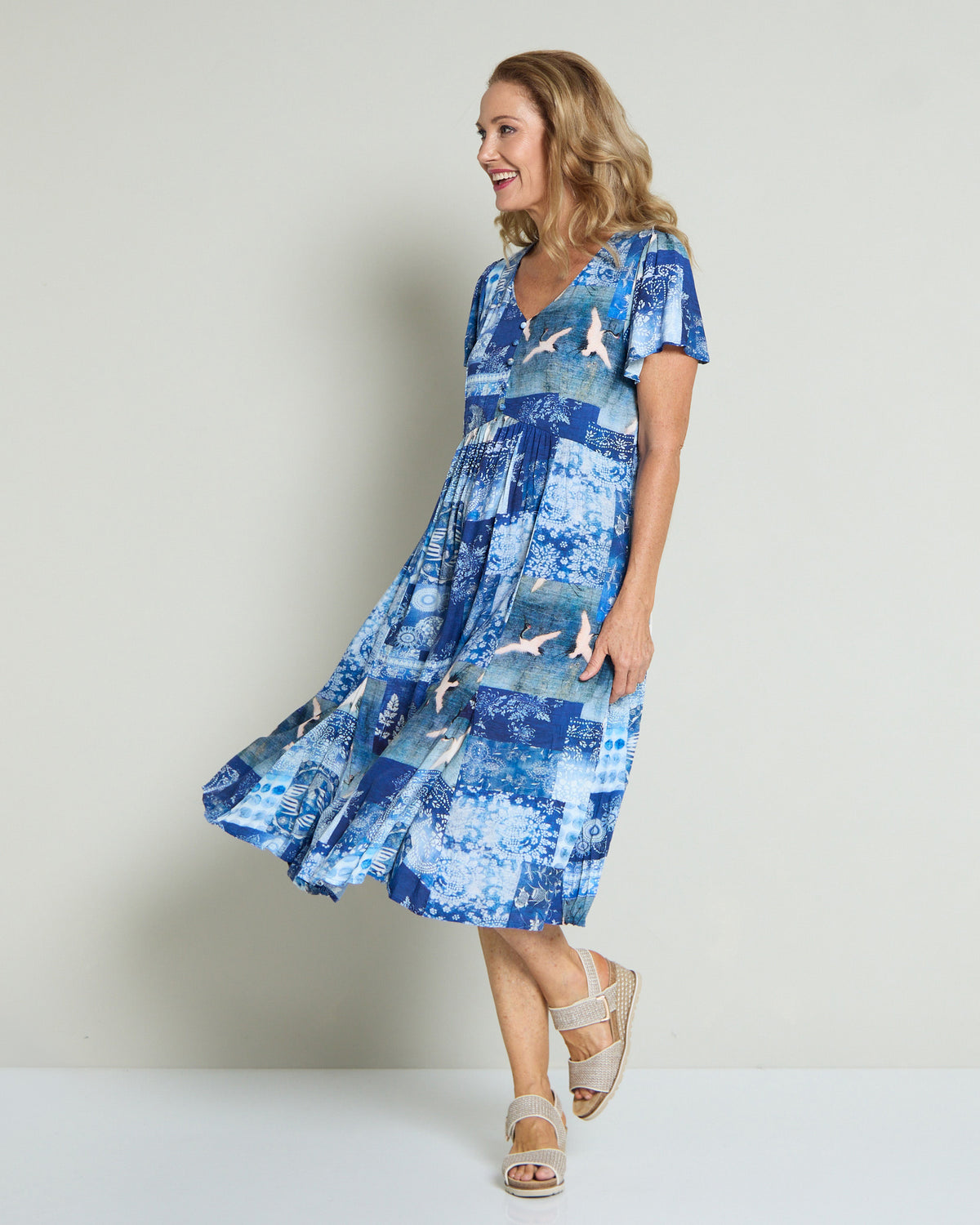 Cornwall Dress - Blue Songbird