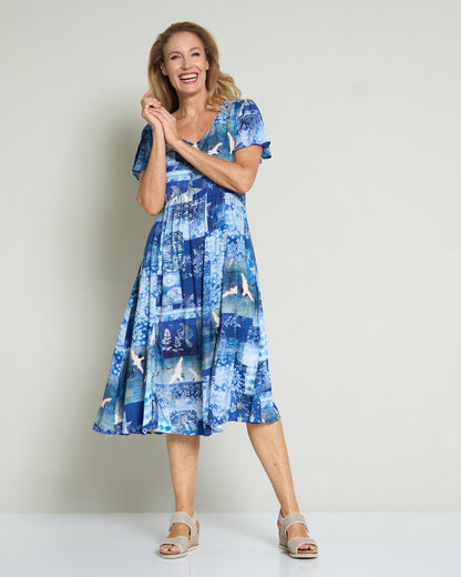 Cornwall Dress - Blue Songbird