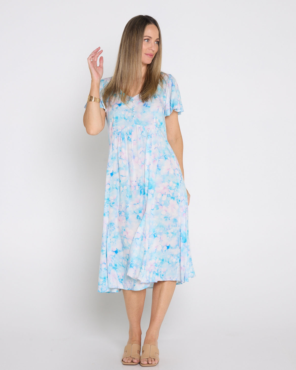 Cornwall Dress - Blue Hydrangea