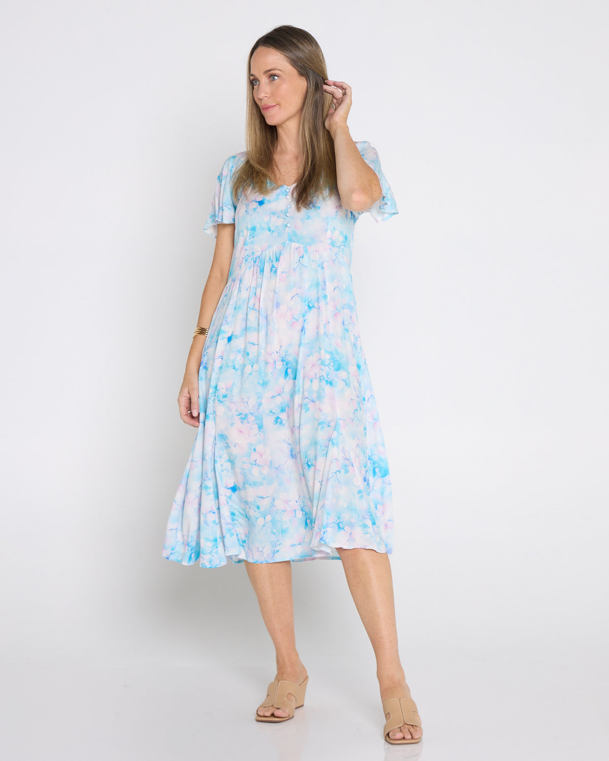 Cornwall Dress - Blue Hydrangea