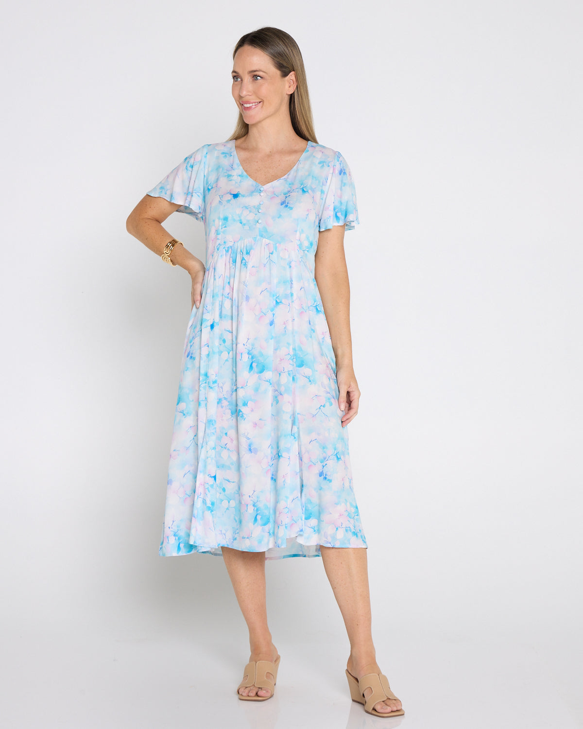 Cornwall Dress - Blue Hydrangea