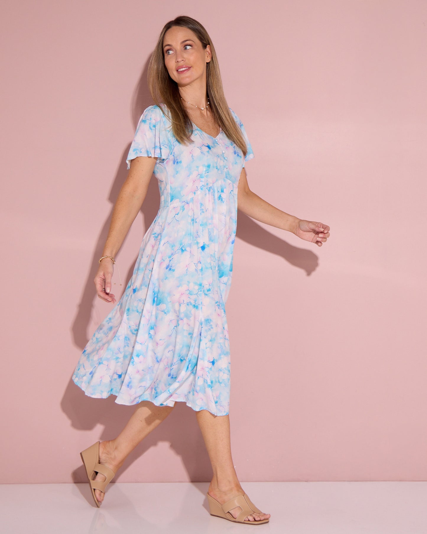 Cornwall Dress - Blue Hydrangea