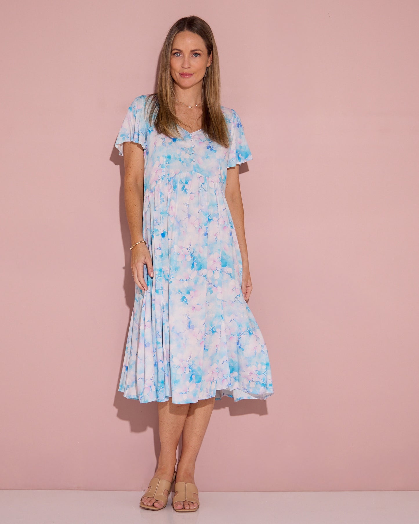 Cornwall Dress - Blue Hydrangea