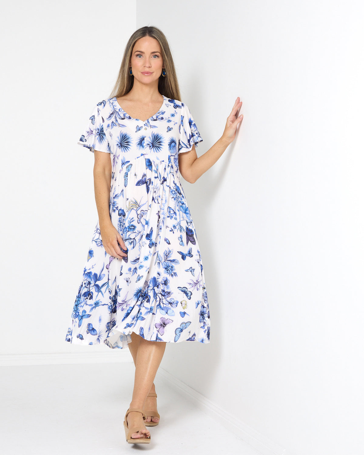 Cornwall Dress - Blue Butterfly