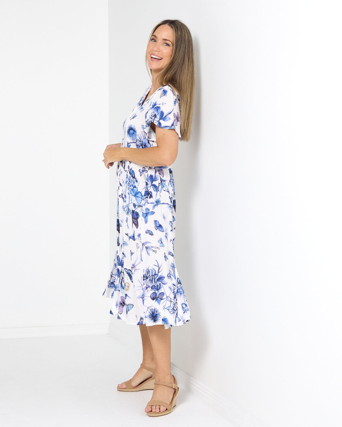 Cornwall Dress - Blue Butterfly