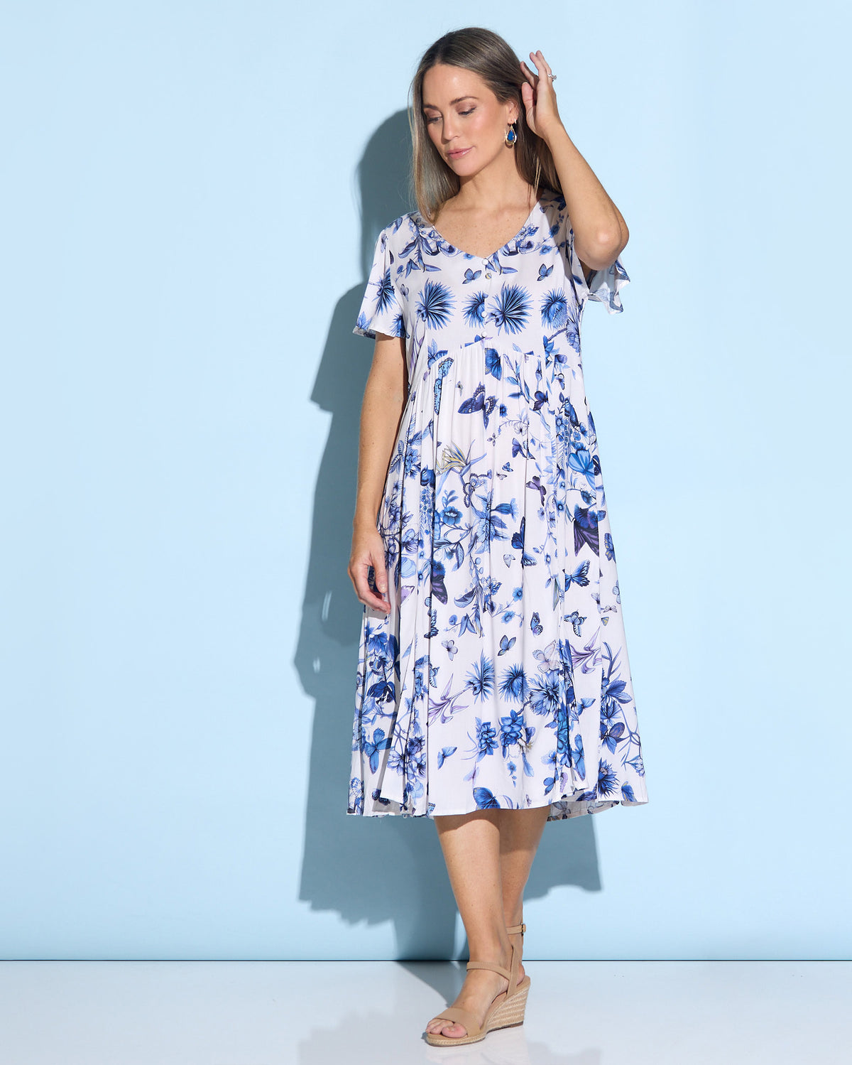 Cornwall Dress - Blue Butterfly