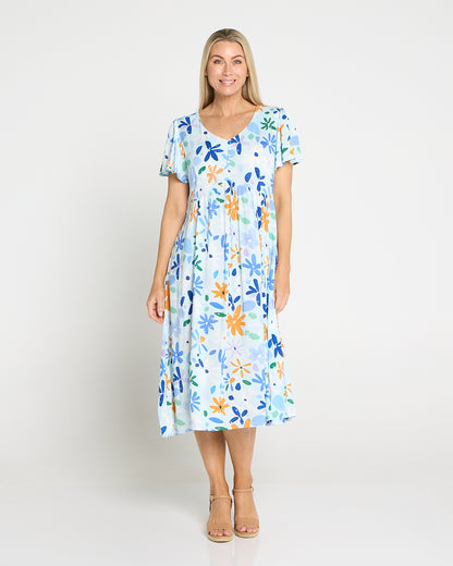 Cornwall Dress - Blue Daisies
