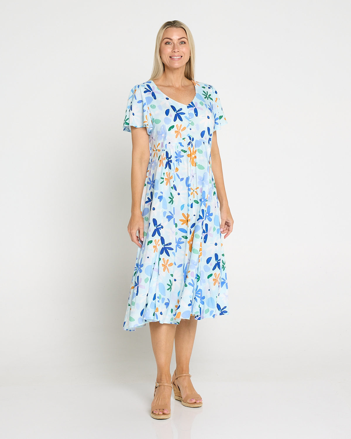 Cornwall Dress - Blue Daisies