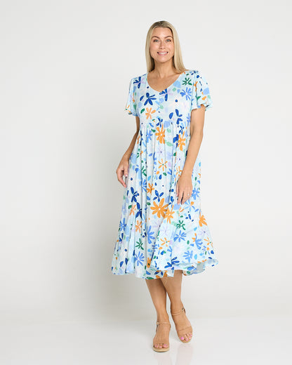 Cornwall Dress - Blue Daisies