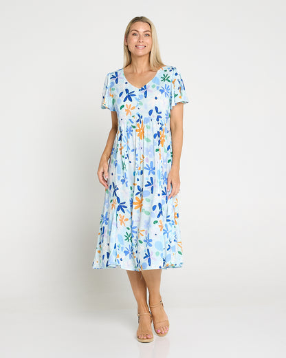 Cornwall Dress - Blue Daisies