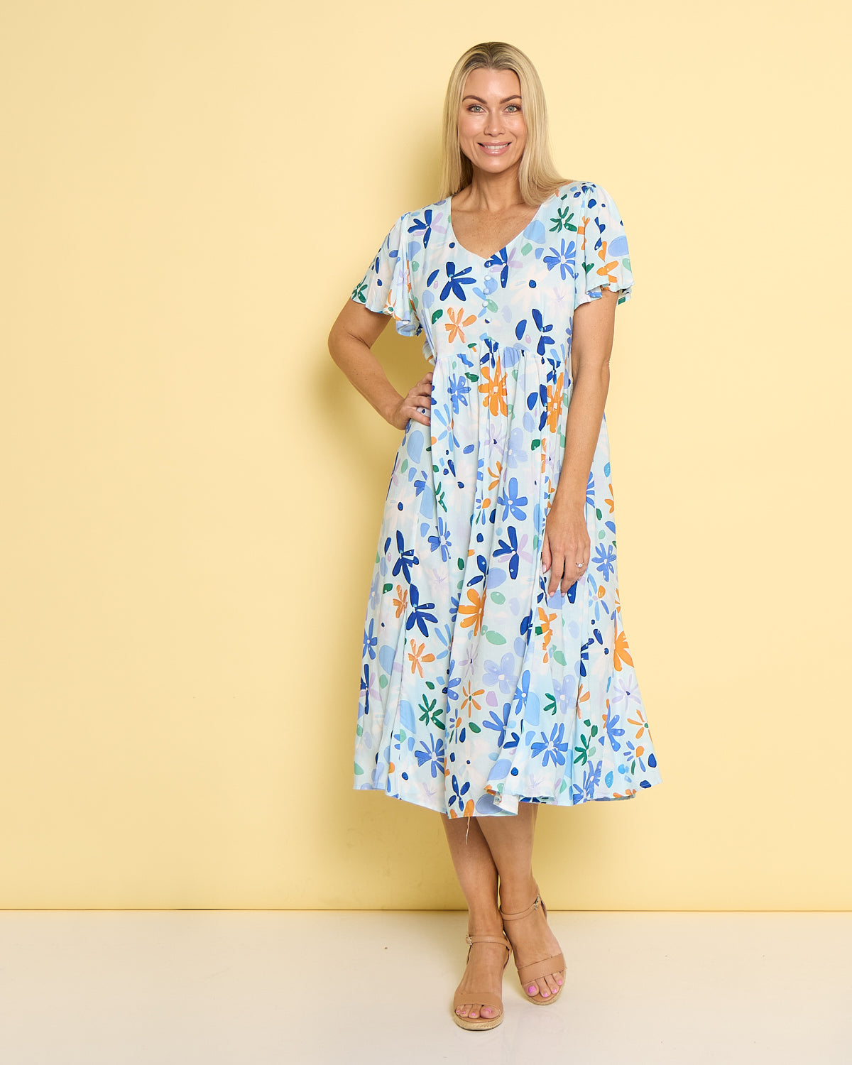 Cornwall Dress - Blue Daisies