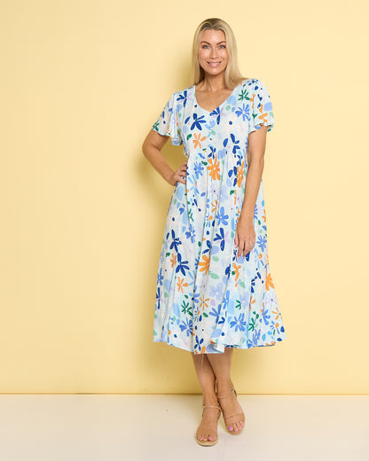 Cornwall Dress - Blue Daisies