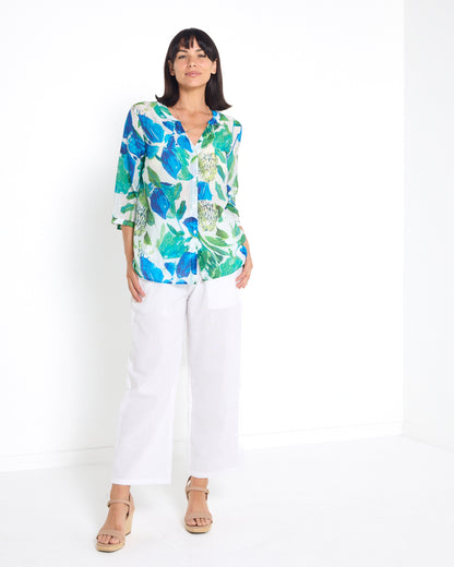 Carnegie Top - Cobalt Botanical