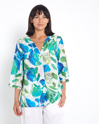 Carnegie Top - Cobalt Botanical