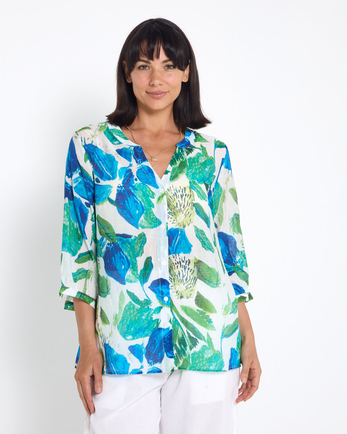 Carnegie Top - Cobalt Botanical