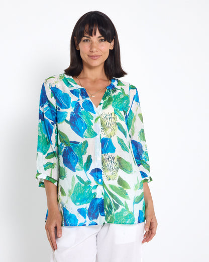 Carnegie Top - Cobalt Botanical