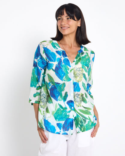 Carnegie Top - Cobalt Botanical