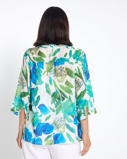 Carnegie Top - Cobalt Botanical