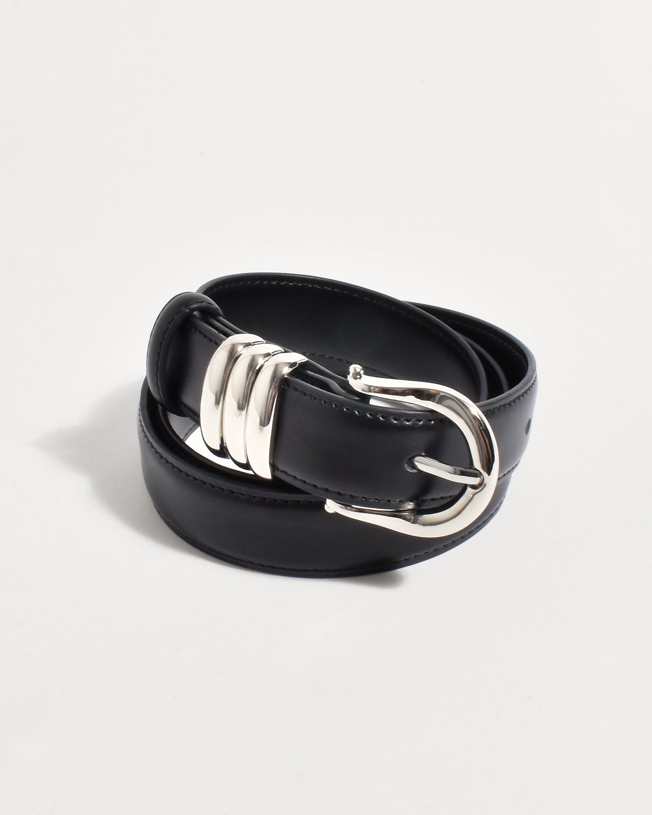 The Essential Metal Buckle Belt - Black/Silver