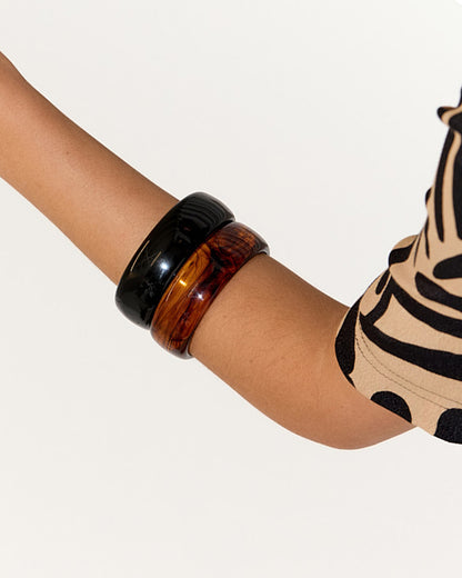 Riley Resin Bangle - Black