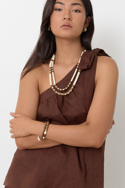 Timber and Stone Due Bracelet Set - Cream/Choc