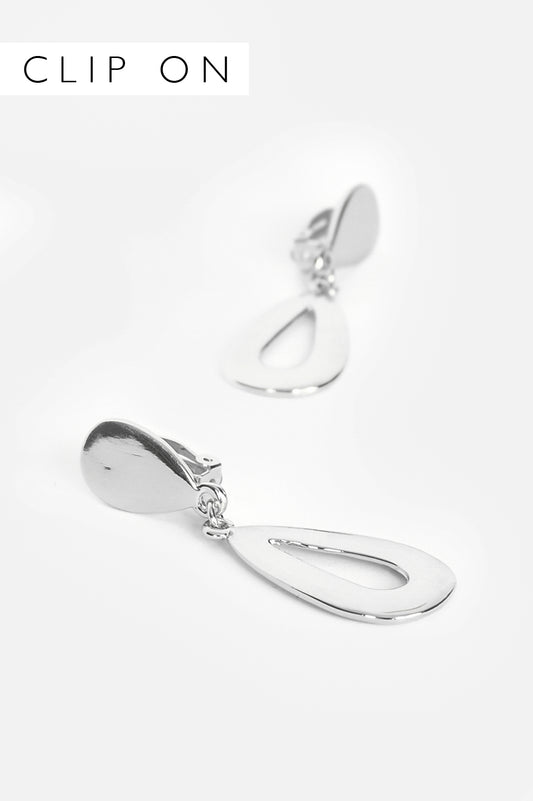 Audra Clip On Earrings - Silver