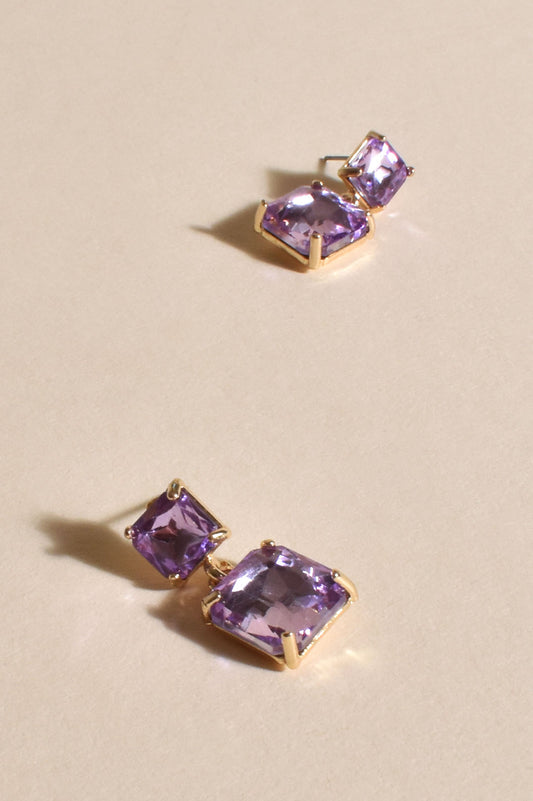 Claire Stud Earrings - Lilac/Gold