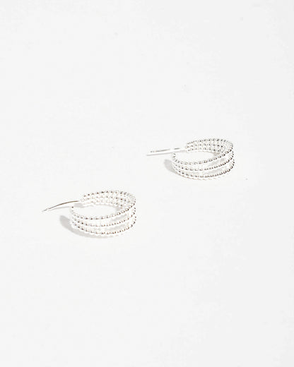 Mini Trio Metal Ball Hoops - Silver