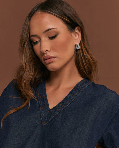 Mini Trio Metal Ball Hoops - Silver