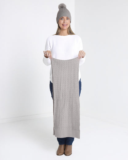Ashland Scarf & Beanie - Silver Grey