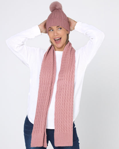 Ashland Scarf & Beanie - Rosewood