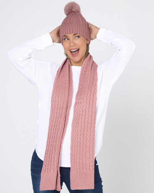 Ashland Scarf & Beanie - Rosewood