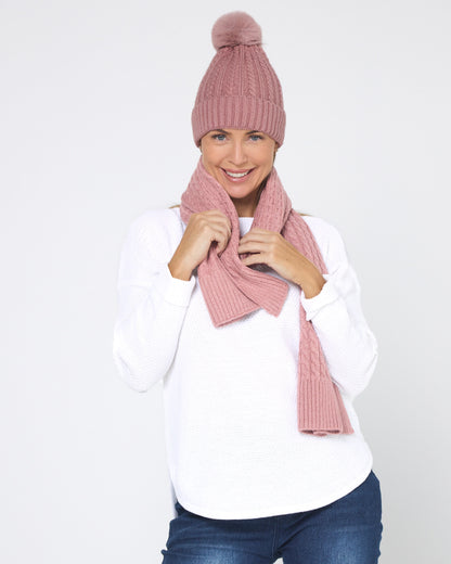 Ashland Scarf & Beanie - Rosewood