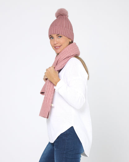 Ashland Scarf & Beanie - Rosewood